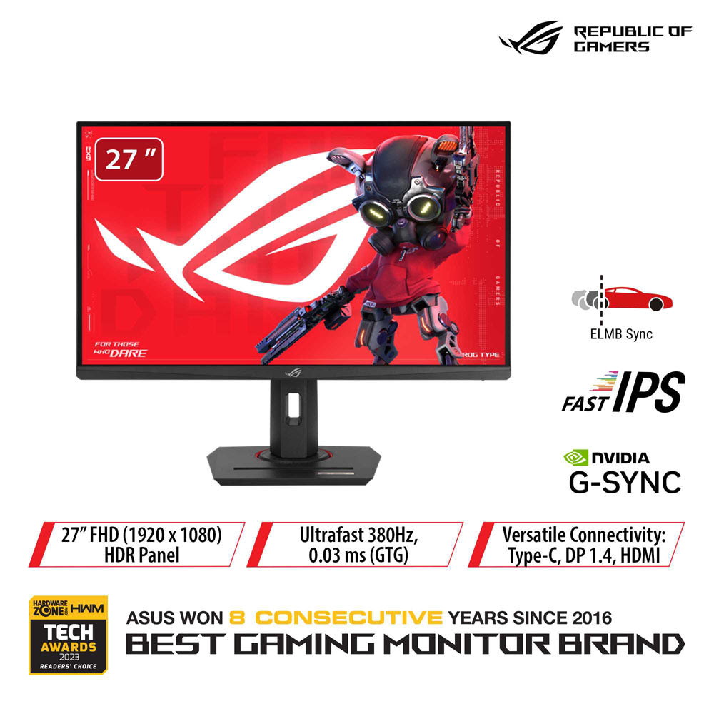 Asus ROG Strix XG279CNS - 27 FHD Fast IPS 380Hz Gaming Monitor
