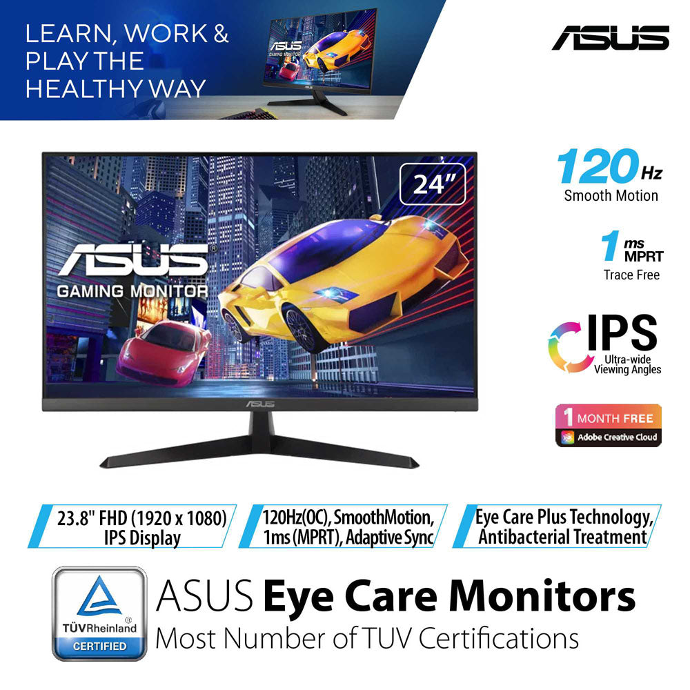 Asus VY249HGR - 23.8 FHD IPS 120Hz Eye Care Gaming Monitor