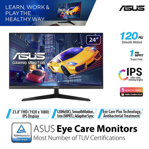 Asus VY249HGR - 23.8 FHD IPS 120Hz Eye Care Gaming Monitor