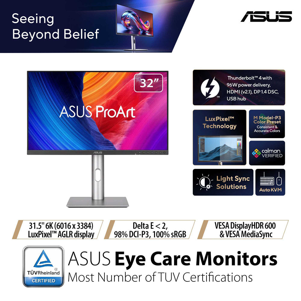 Asus ProArt Display 6K PA32QCV - 31.5 6K IPS 98% DCI-P3 Professional Monitor