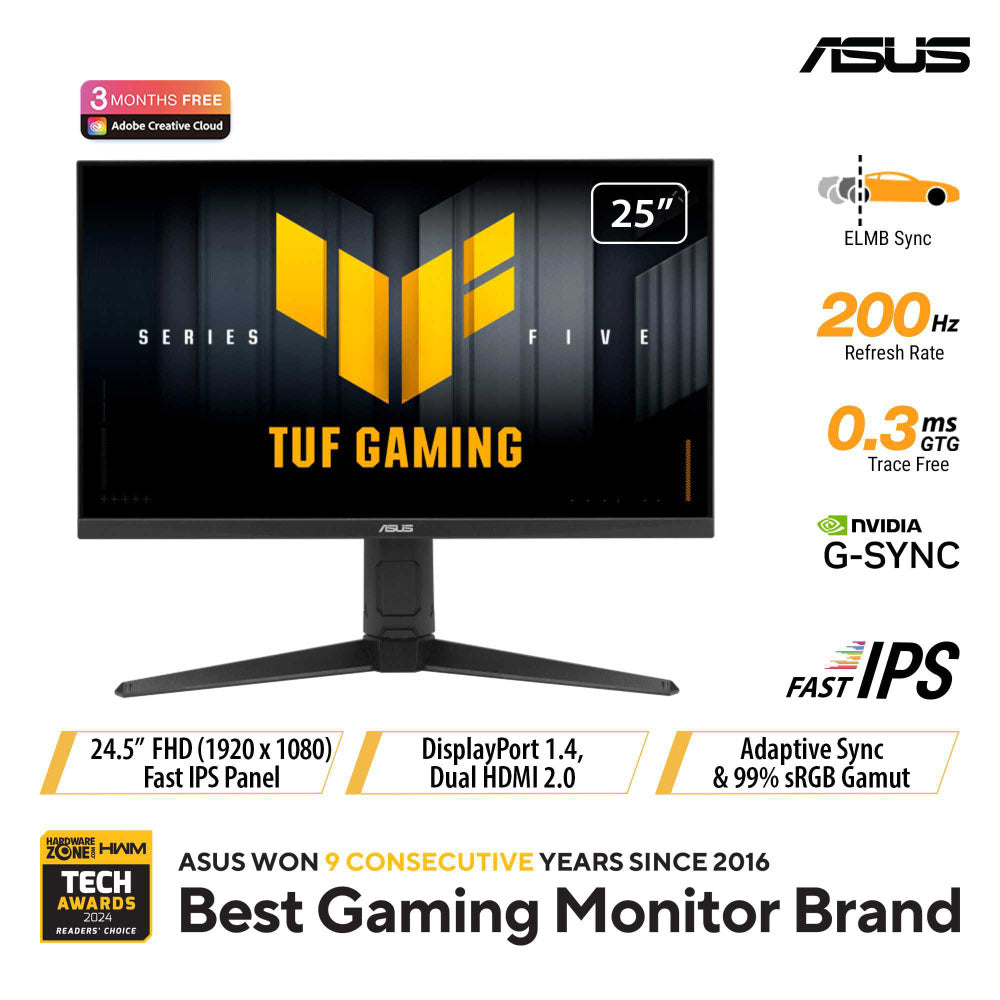 Asus TUF Gaming VG259QL5A - 24.5 FHD IPS 200Hz Gaming Monitor