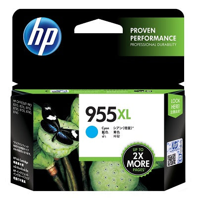 HP 955XL Cyan Original Ink Cartridge (L0S63AA)