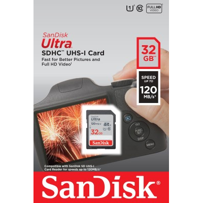 SanDisk Ultra SDHC UHS-I 32GB U1 C10 120MB/s [SDSDUN4-032G-GN6IN]