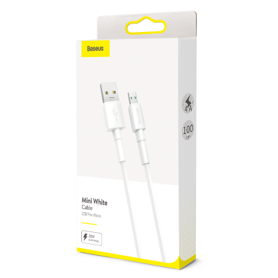 Baseus CAMSW-D02 Mini White Cable USB For Micro 4A 1m (White)