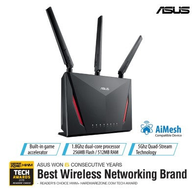Asus RT-AC86U AC2900 Dual Band Gigabit WiFi Gaming Router