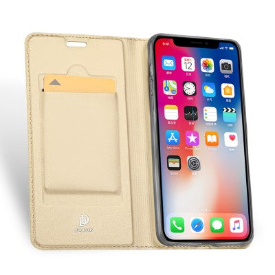 Dux Ducis Leather Case For iPhone XS Gold