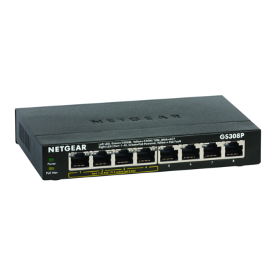 Netgear GS308P-100UKS 8 Port PoE Gigabit Desktop Switch