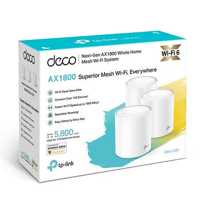TP-Link Deco X20 AX1800 Whole Home Mesh Wi-Fi System (3-Pack)
