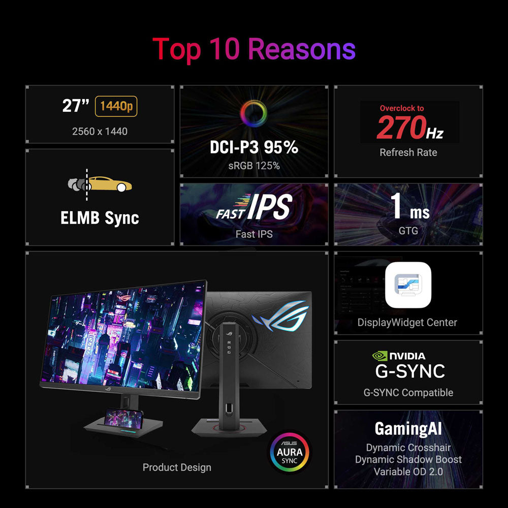 Asus ROG Strix XG27ACMG - 27 QHD IPS 270Hz (OC) Gaming Monitor