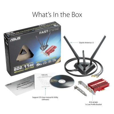 Asus Dual-band Wireless-AC1900 PCI-E Adapter (PCE-AC68)