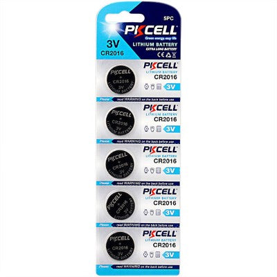 Pkcell CR2016 3V Lithium Manganese Battery 5 in 1