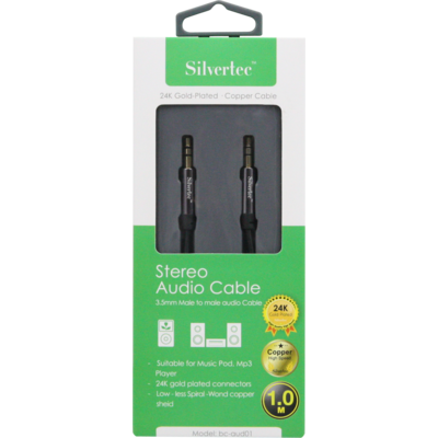 Silvertec BC-AUD01 3.5mm Stereo Audio Cable (1m)