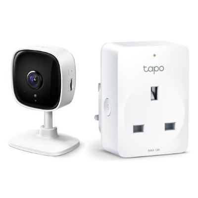 TP-Link Tapo C100 HD Wi-Fi Cloud Camera 1080p + Tapo P100 Smart Plug [Bundle Deal]