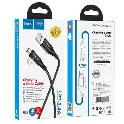 HOCO U93 Shadow Micro Charging Cable (Black)