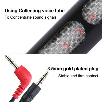 LENSGO Super-Cardioid Interview Live Stream Microphone 5m Range For Pro Vlogging (Black)