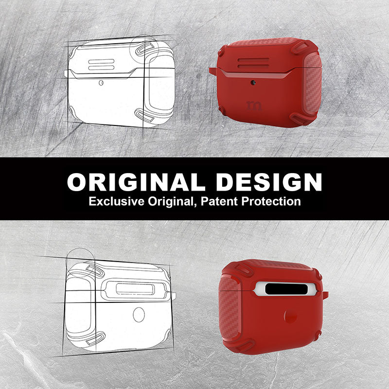 Redmonster Tough Naked Case For AirPods Pro (Red)