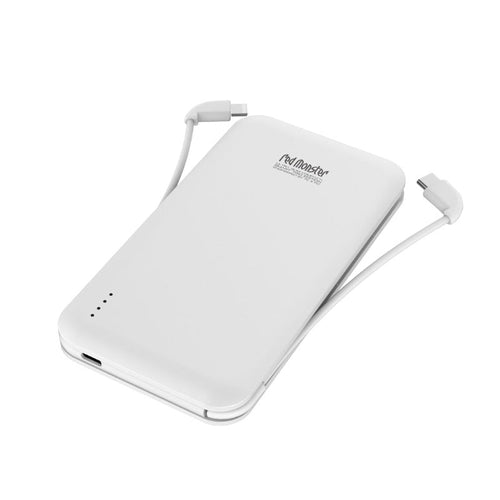Redmonster 10000mAh PD20W Ultra Slim Compact+ Smart Trio Power Bank with Built in MFI & Type C Cable (White)