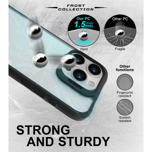 Redmonster iPhone 15 Pro (6.1“) Pure Shield Frost Black Armour Tough Naked Hard