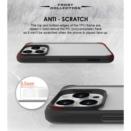 Redmonster iPhone 15 Pro (6.1“) Pure Shield Frost Black Armour Tough Naked Hard