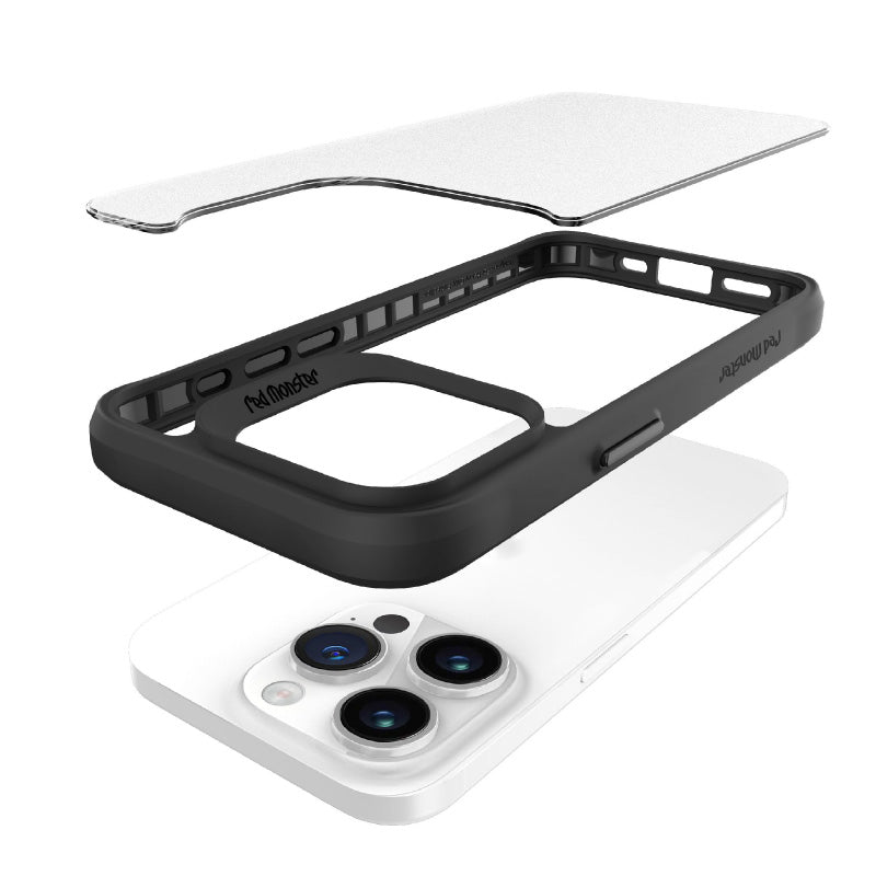 Redmonster iPhone 15 Pro (6.1“) Pure Shield Frost Black Armour Tough Naked Hard