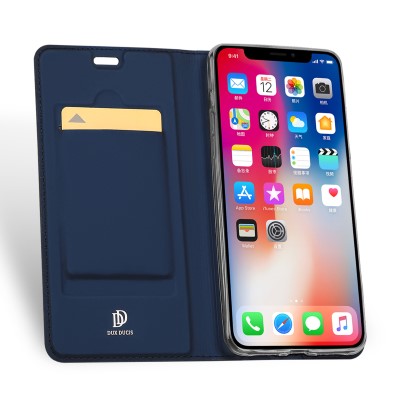 Dux Ducis Leather Case For iPhone XS Blue