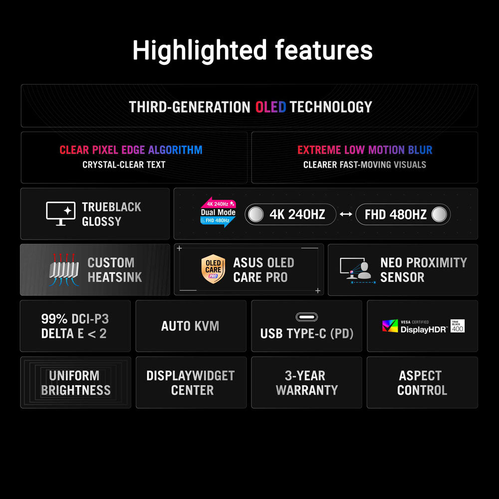 Asus ROG Strix OLED XG32UCWMG - 32 UHD WOLED 240/480Hz Dual Mode Gaming Monitor