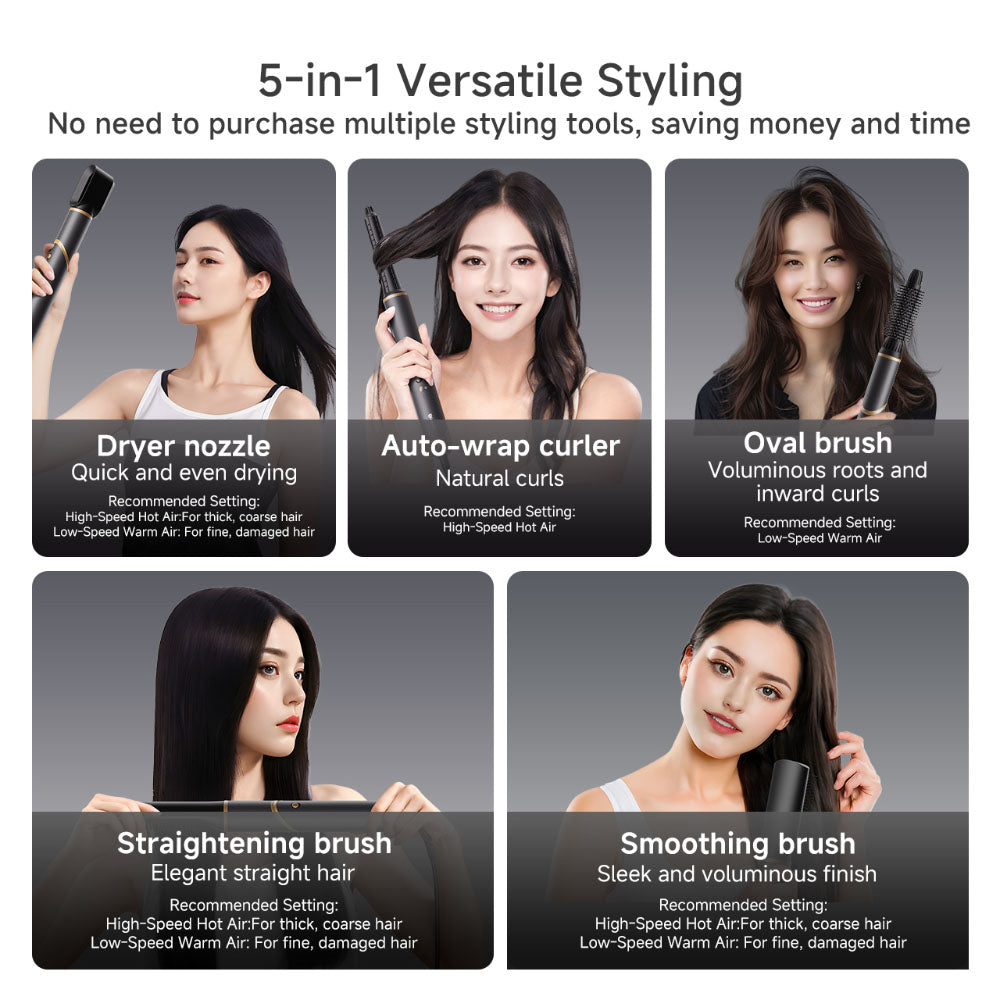 Simplus RFSH003GY01-S Multifunctional Hair Dryer with Brush Black