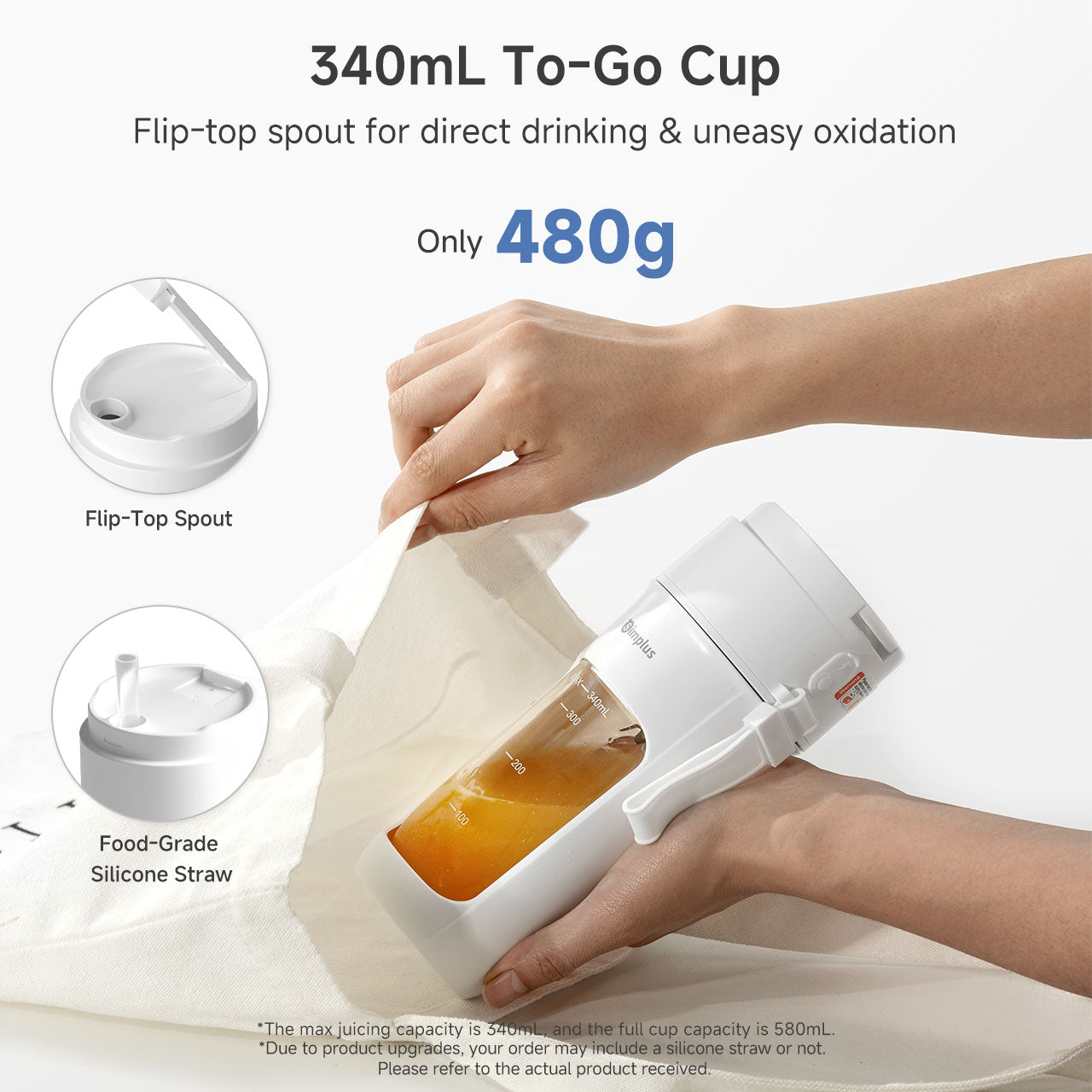 Simplus ZZJH008WH01 Portable Blender (USB-C Charging)