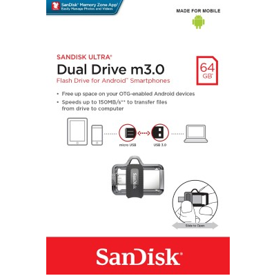 SanDisk Ultra Dual Drive m3.0 64GB USB 3.0 [SDDD3-064G-G46]