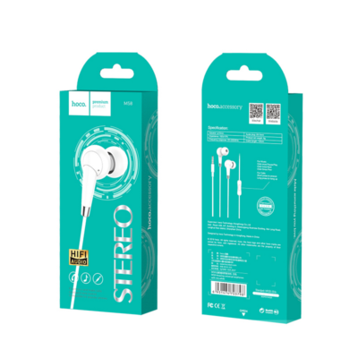 Hoco M58 Wired Earphones with Mic (White)