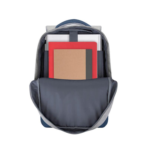 Rivacase Prater Anti-Theft Laptop backpack 15.6, Grey/Blue
