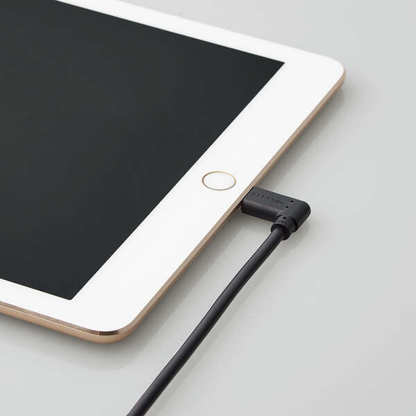 Elecom Anti-Bacterial 1.2m L-Shaped USB-C To Lightning Cable (Black)