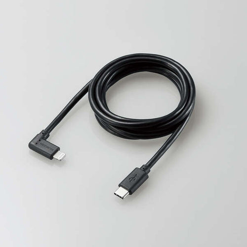 Elecom Anti-Bacterial 1.2m L-Shaped USB-C To Lightning Cable (Black)