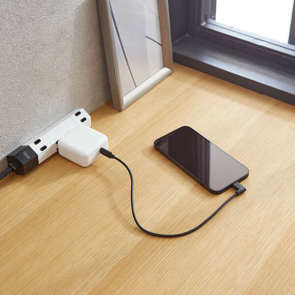 Elecom Anti-Bacterial 1.2m L-Shaped USB-C To Lightning Cable (Black)