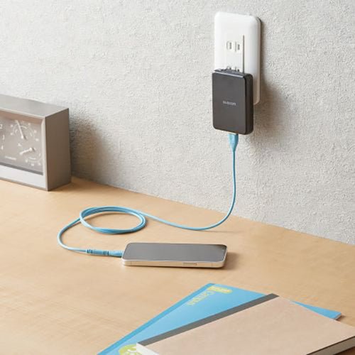 Elecom 1m USB-A To Lightning Easy Grip Cable (Light Blue)