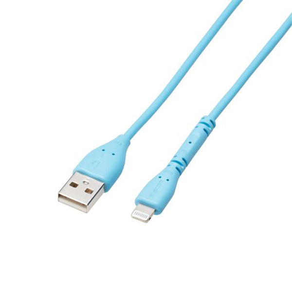 Elecom 1m USB-A To Lightning Easy Grip Cable (Light Blue)