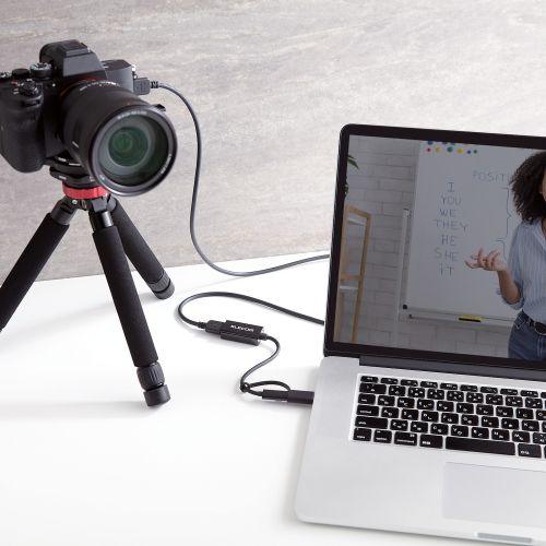 Elecom AD-HDMICAPBK USB C/USB A connector 4K HDMI Adapter