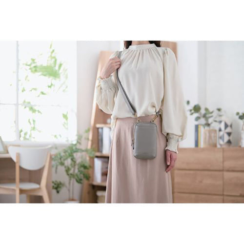 Elecom P-MAP01BK Smartphone Shoulder Pouch with Zipper (Black)