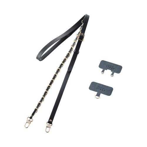 Elecom P-STSDH2CHBK Smartphone Shoulder Strap Chain Type Blk