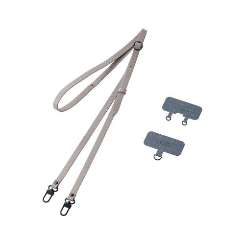 Elecom P-STSDH2PLGY Smartphone Soft Leather ShoulderStrap Greyish
