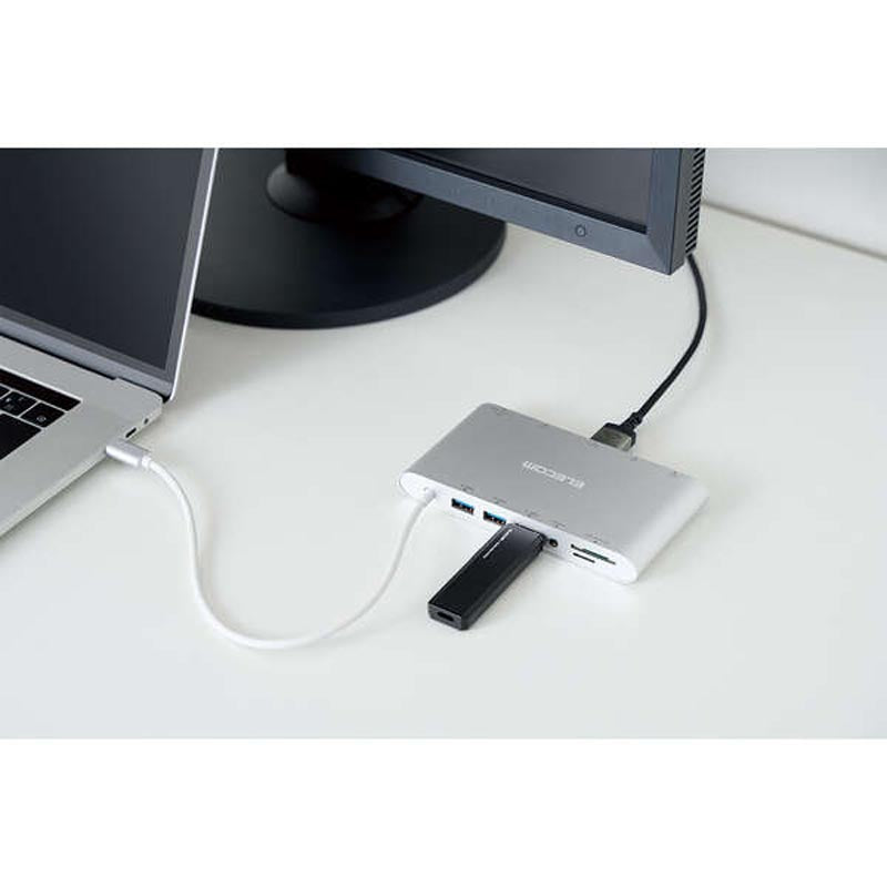 Elecom DST-C28SV 11 in 1 Docking Station HDMI/DP/VGA/3X USB3.2(Gen 1)/Lan Port/SD & Micro SD  PD100W