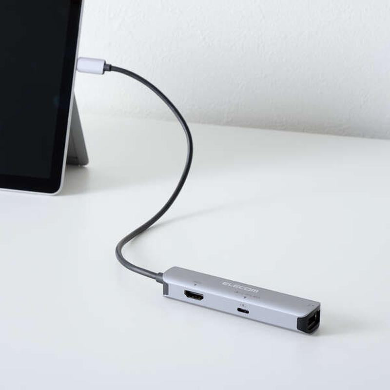 Elecom DST-C29SV 4 in 1 Docking Station HDMI/Lan/1X USB 3.2(Gen 1) PD100W