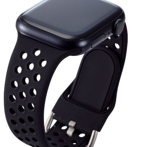 Elecom AW-45BDSCNBK 42mm-49mm for Apple Watch Band Silicone (Black)