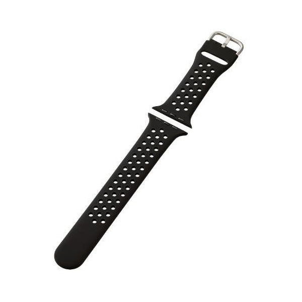 Elecom AW-45BDSCNBK 42mm-49mm for Apple Watch Band Silicone (Black)