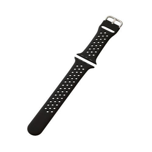 Elecom AW-45BDSCNBK 42mm-49mm for Apple Watch Band Silicone (Black)