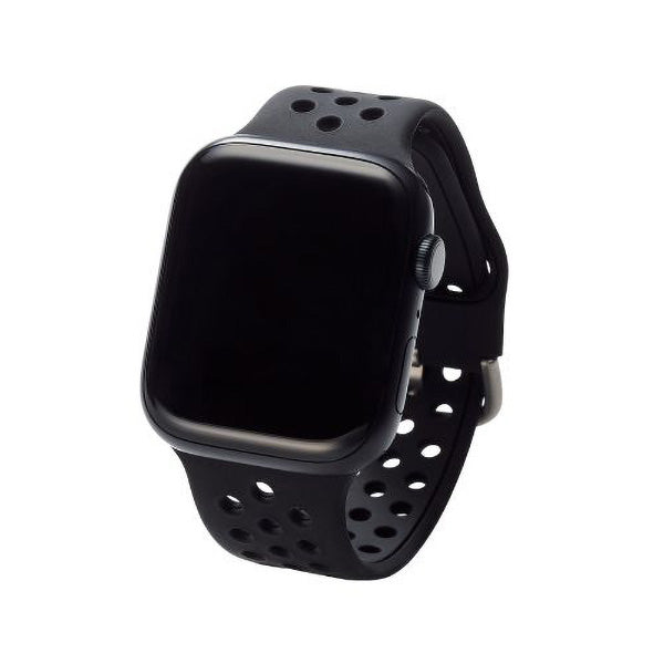 Elecom AW-45BDSCNBK 42mm-49mm for Apple Watch Band Silicone (Black)