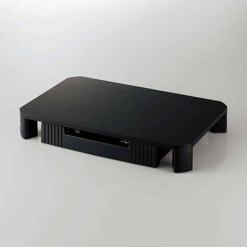 Elecom PCA-DPSP4830BK Monitor Stand with Drawer (Black)