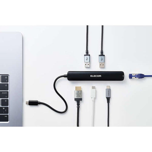 Elecom DST-C30BK 6 in 1 Docking Station 1 X USB C/HDMI/LAN Port 2 X USB A 1 X C PD100W