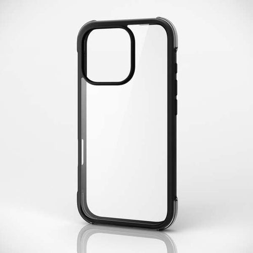Elecom iPhone 16 Pro 6.3 (2024) Hybrid Case Corner Air Bag (Black x Clear)