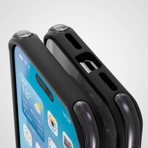 Elecom iPhone 16 Pro Max 6.9 (2024) Hybrid Case Corner Air Bag (Black x Clear)